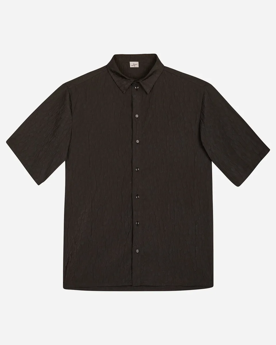 Noskra Dragon-Skin Camicia nera oversize madreperla