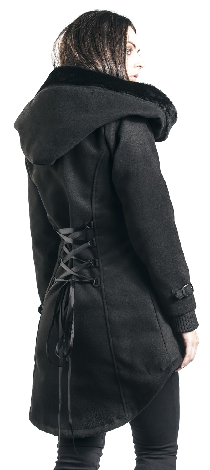 Gothicana by EMP giacca invernale nera con lacci