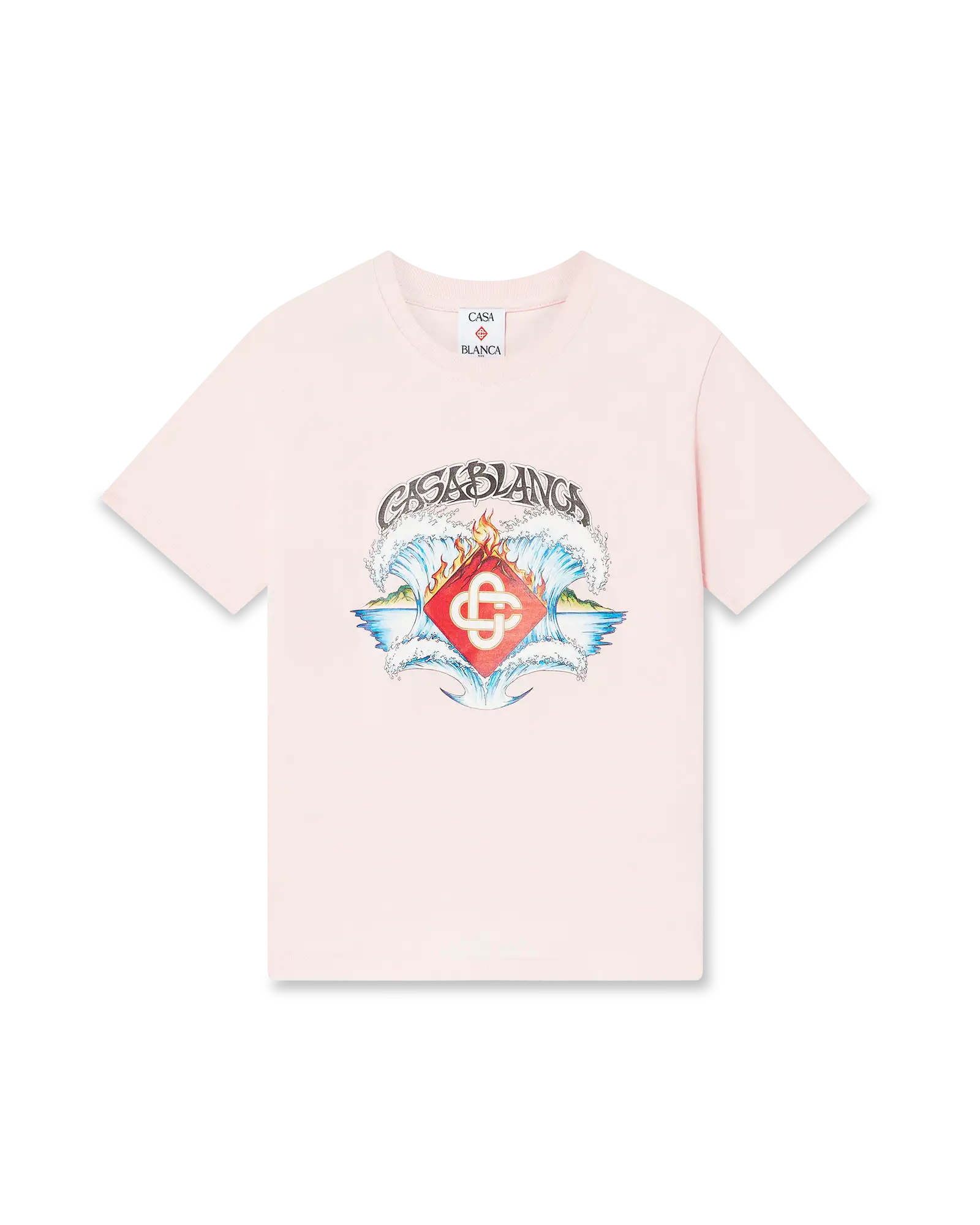 Casablanca Waves t-shirt bimbo rosa maniche corte