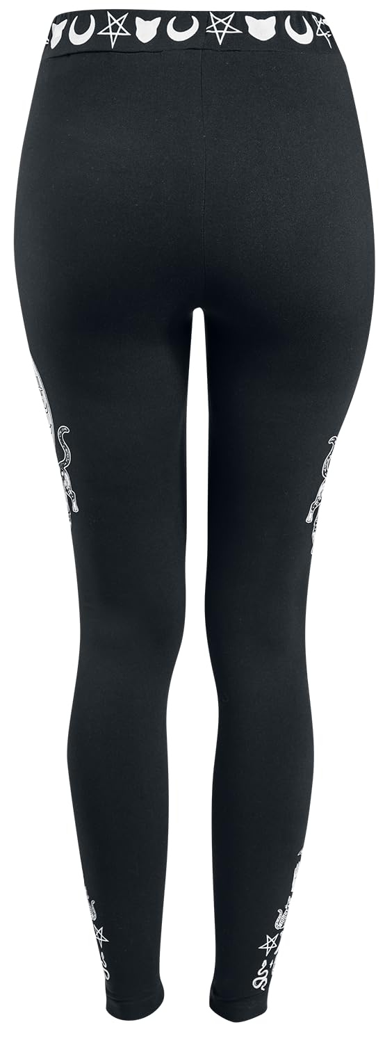 Gothicana by EMP Leggings Neri Cintura Elastica Taglia L