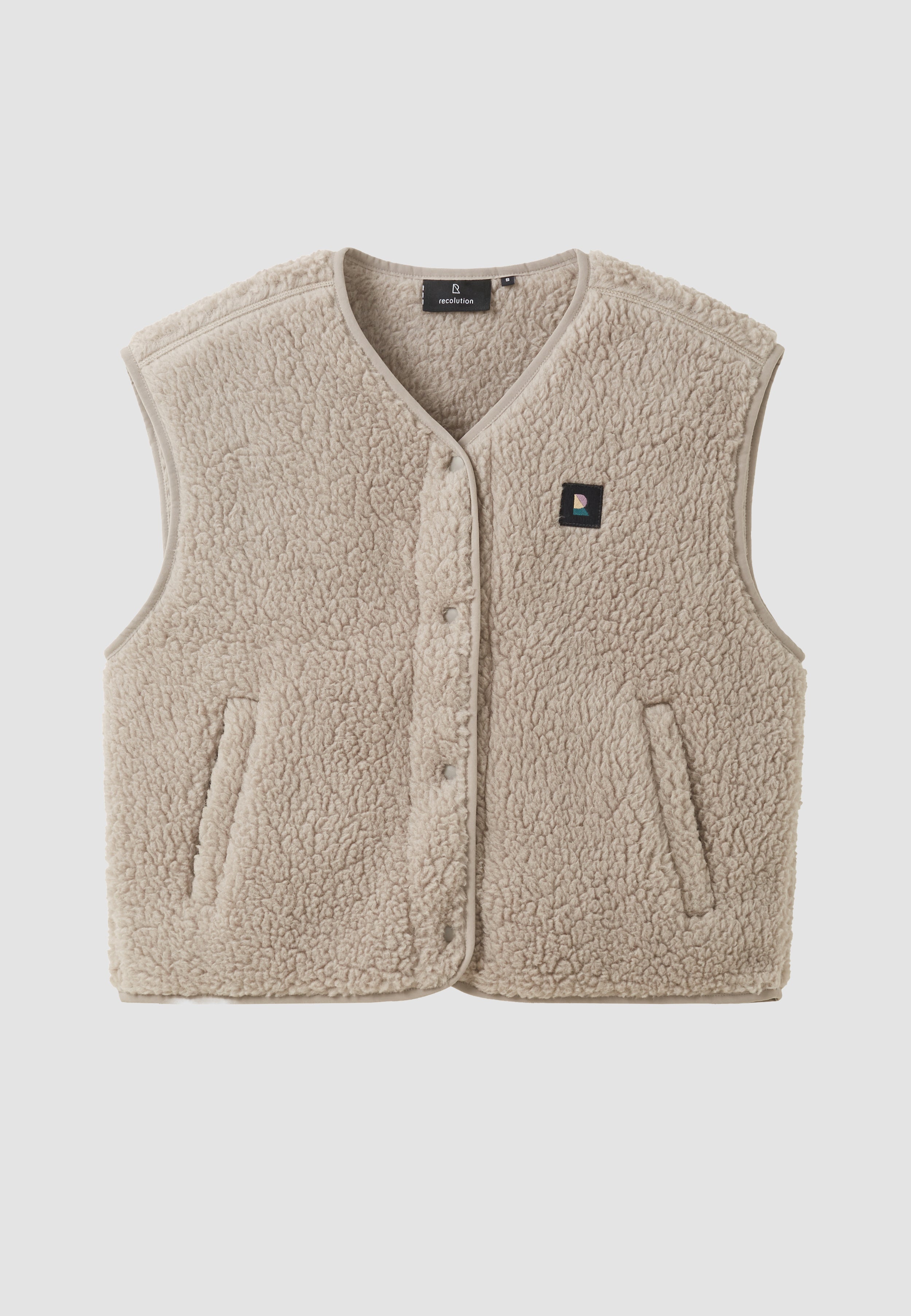 Recolution Fargesia gilet marrone teddy riciclato