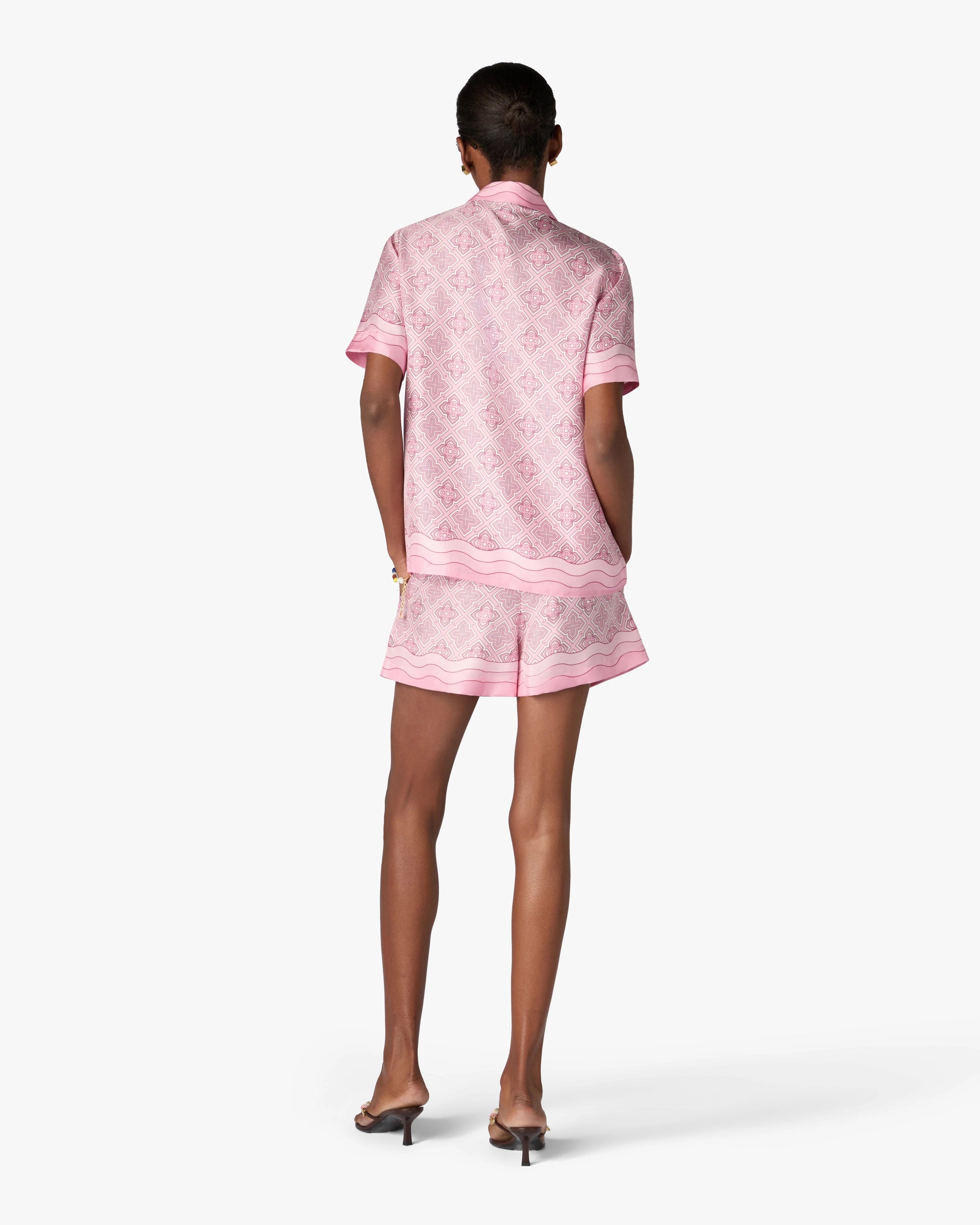 Casablanca Radiating Monogram Shorts rosa seta