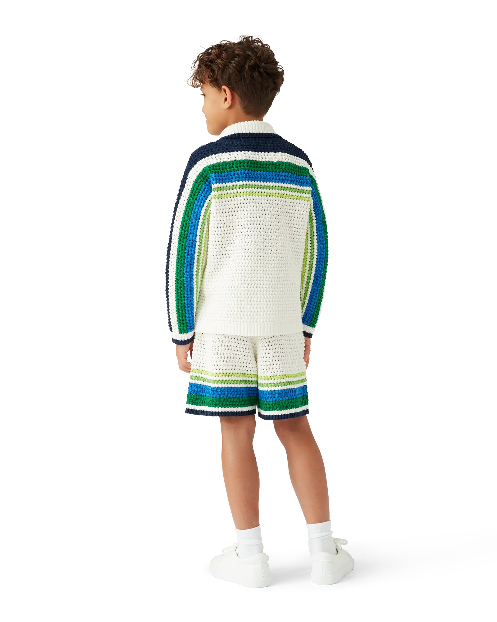 Casablanca Tennis Stripe pantaloncini bianchi bimbo cotone