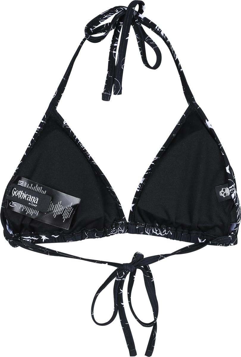 Gothicana by EMP top bikini triangolo nero imbottito
