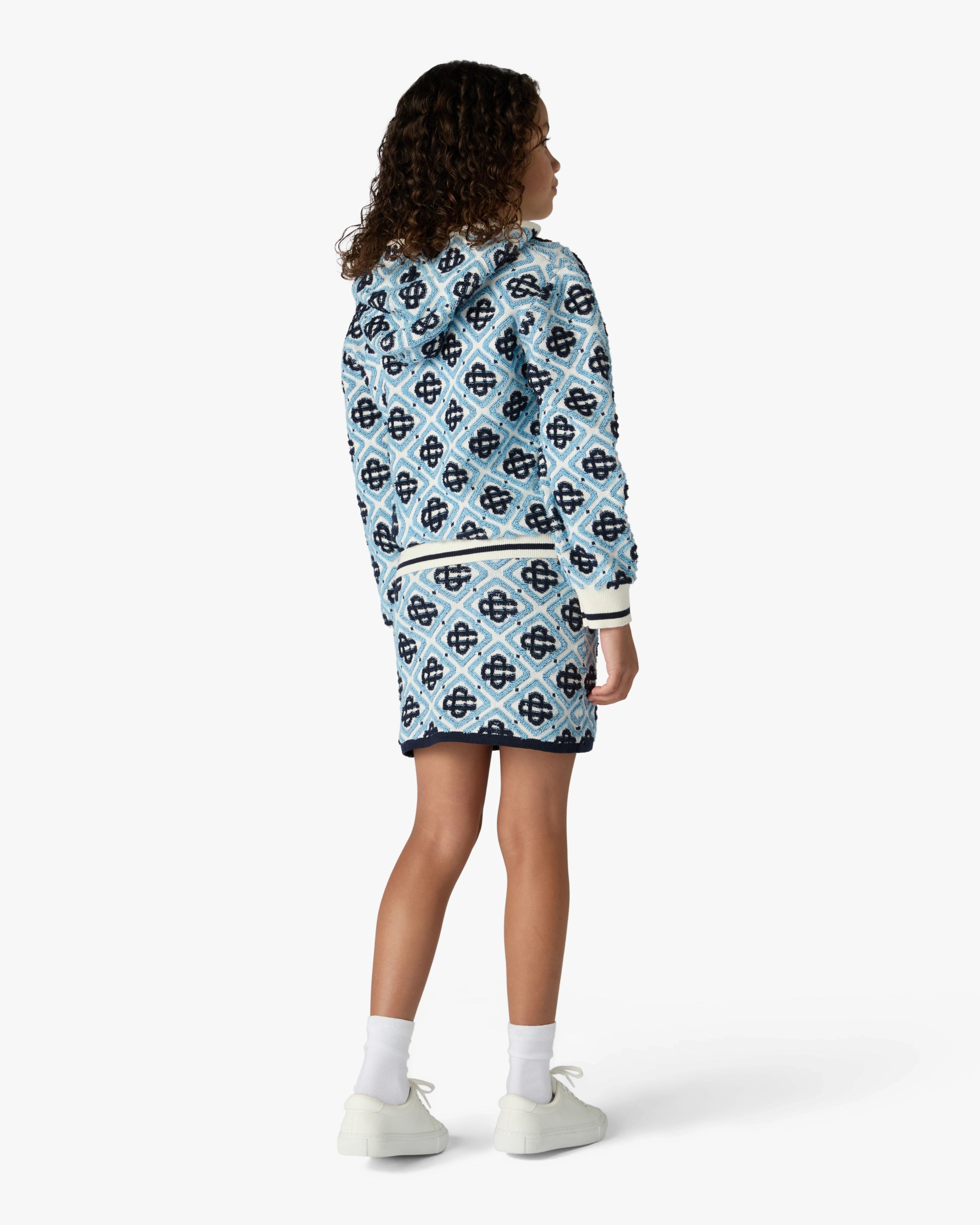 Casablanca gonna blu monogram bambina lana