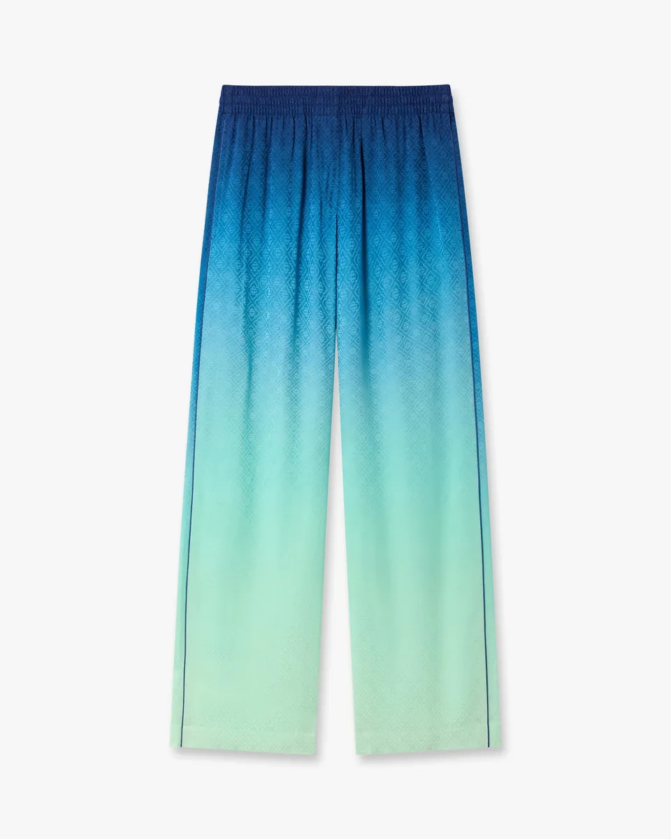 Casablanca Gradient Monogram pantaloni jacquard blu verde