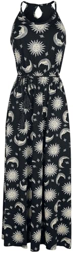 Gothicana by EMP maxi abito donna nero sole luna stelle
