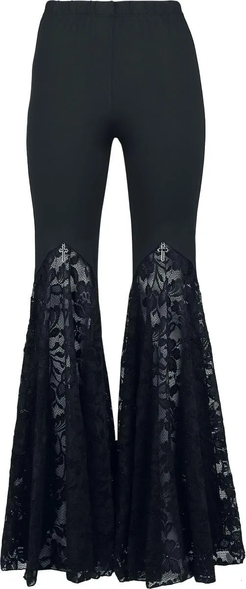 Gothicana by EMP Mystical Woods pantaloni donna neri taglia M gotici