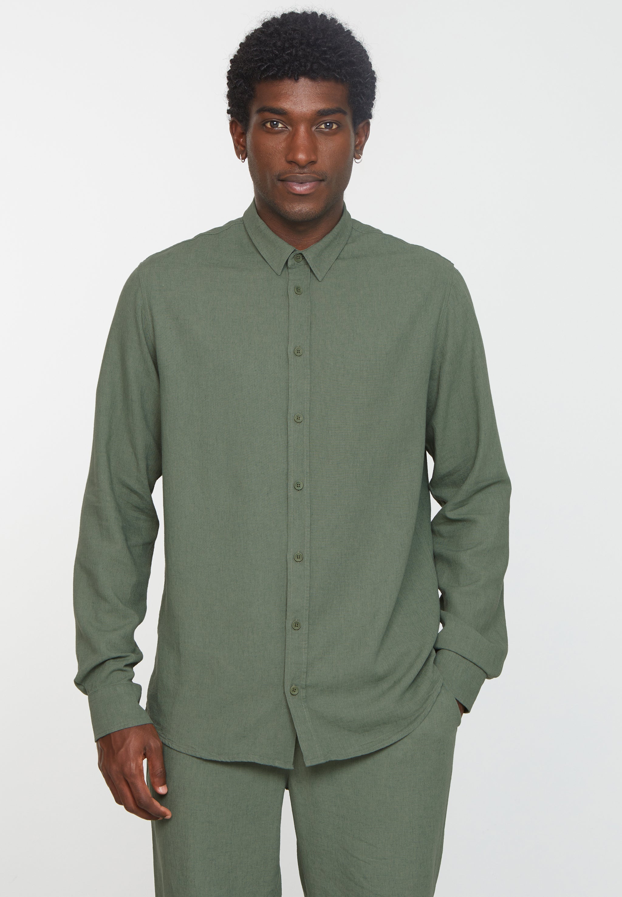Recolution Nutmeg camicia lino khaki traspirante