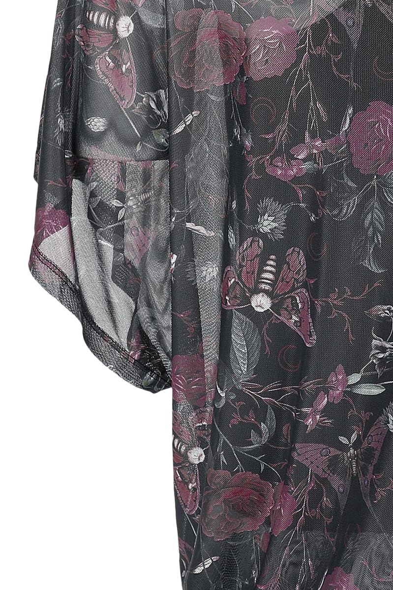 Gothicana by EMP Maglietta Nera Floreale All Over
