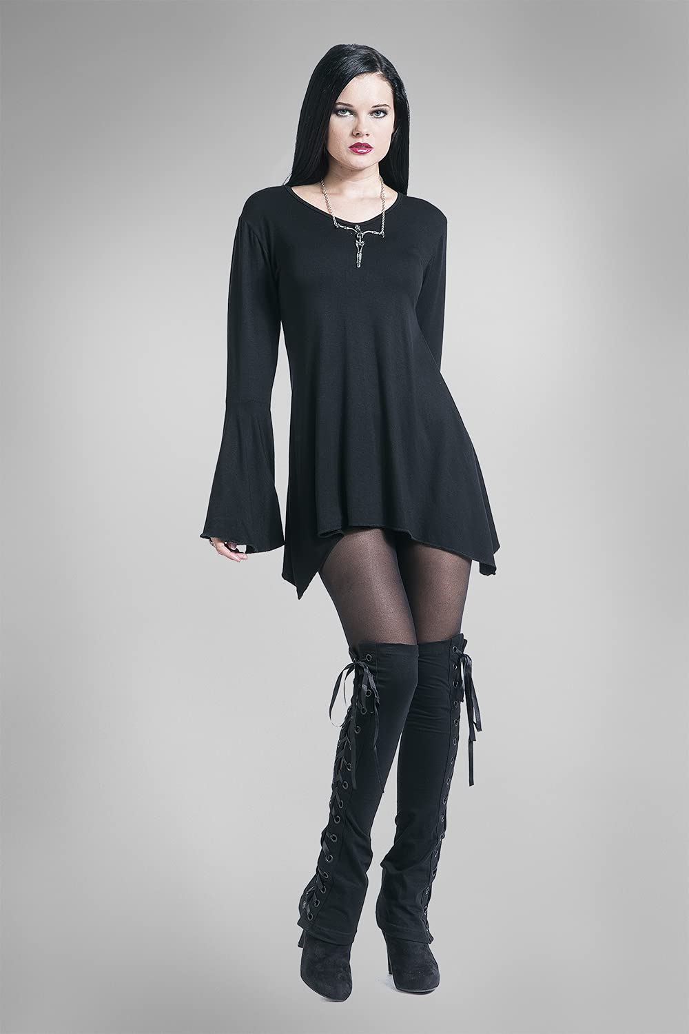 Gothicana by EMP maglia nera maniche svasate L