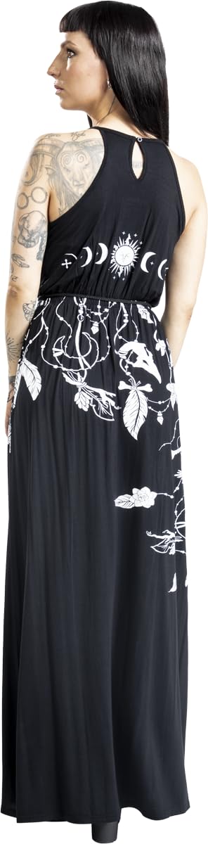 Gothicana by EMP Maxi Abito Nero Morbido Donna Gotico