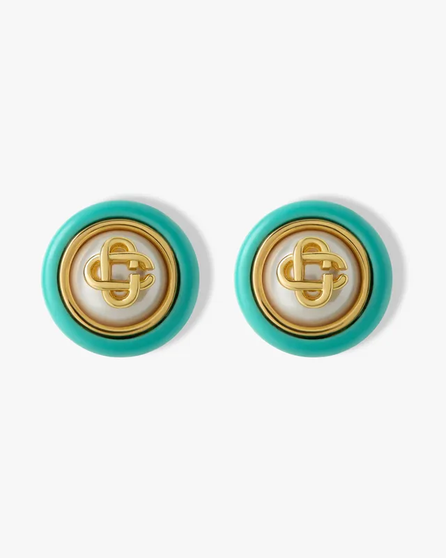 Casablanca Pearl Studs Orecchini oro turchese perla O/S