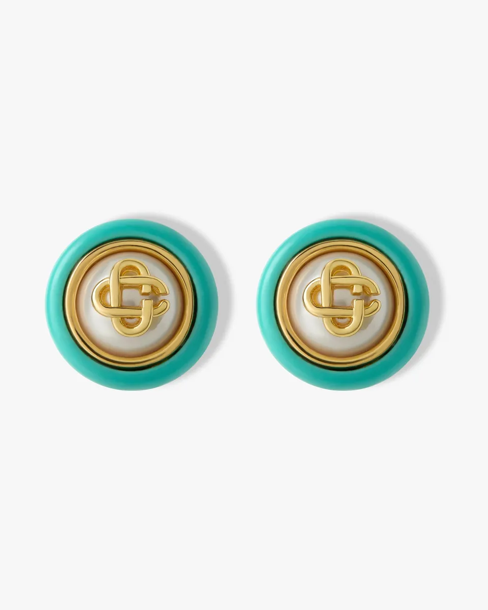 Casablanca Pearl Studs Orecchini oro turchese perla O/S