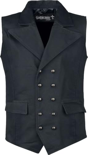 Gothicana by EMP gilet steampunk nero uomo