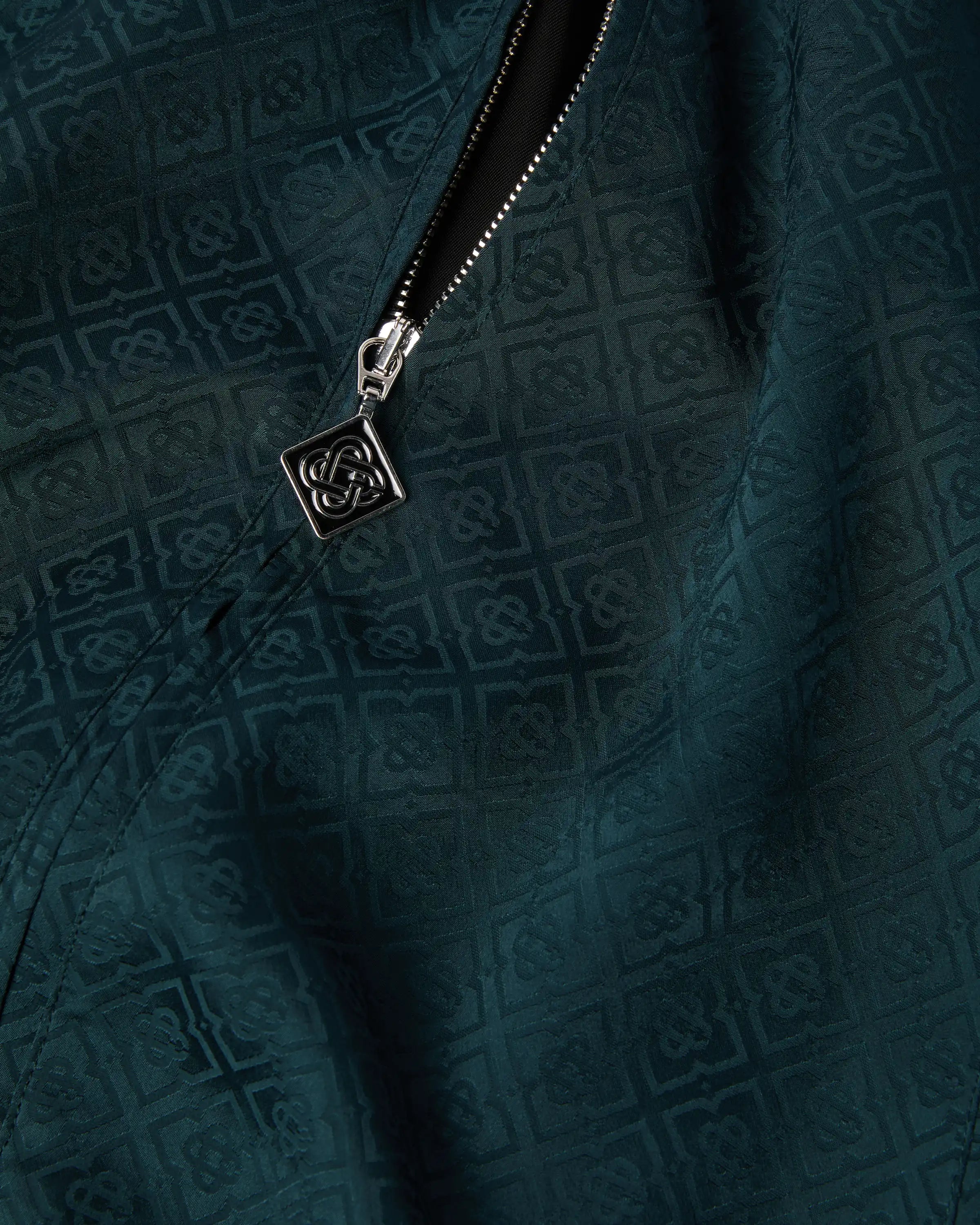 Casablanca Monogram giacca tuta verde petrolio viscosa