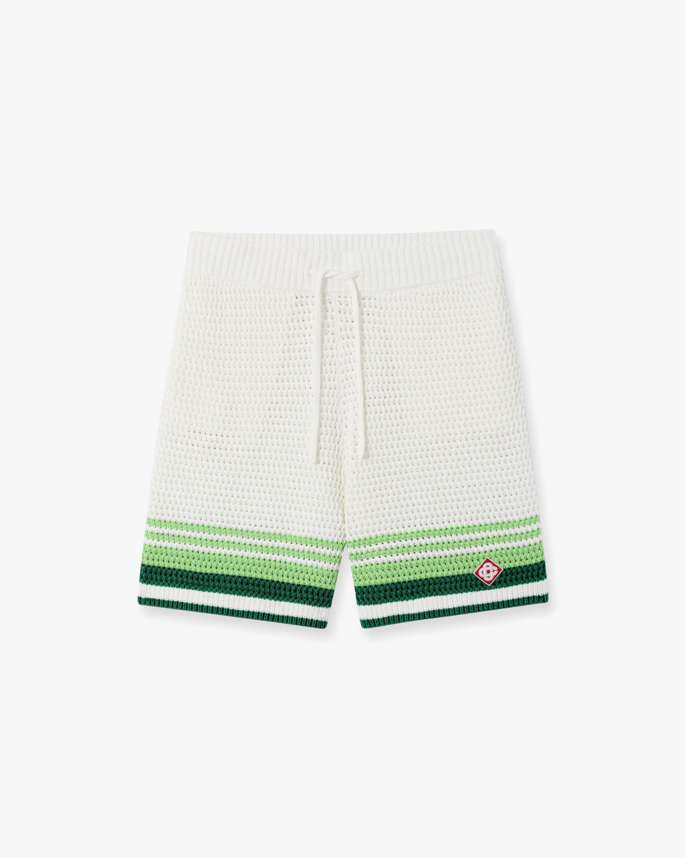 Casablanca Tennis Stripe shorts crochet verdi bianco
