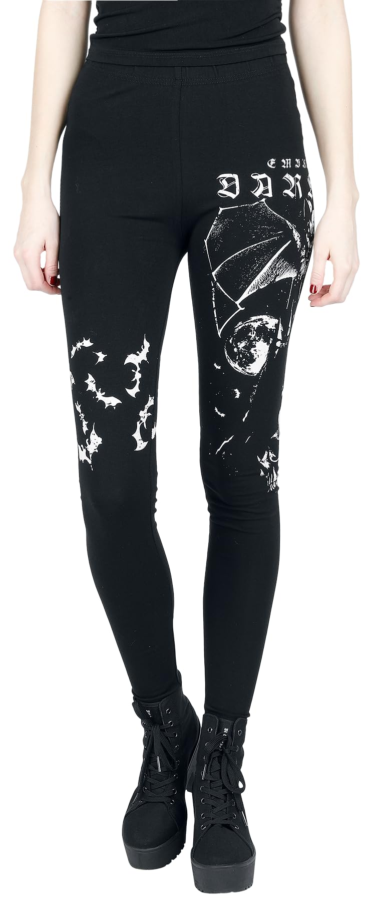 Gothicana by EMP leggings nere stampa pipistrelli