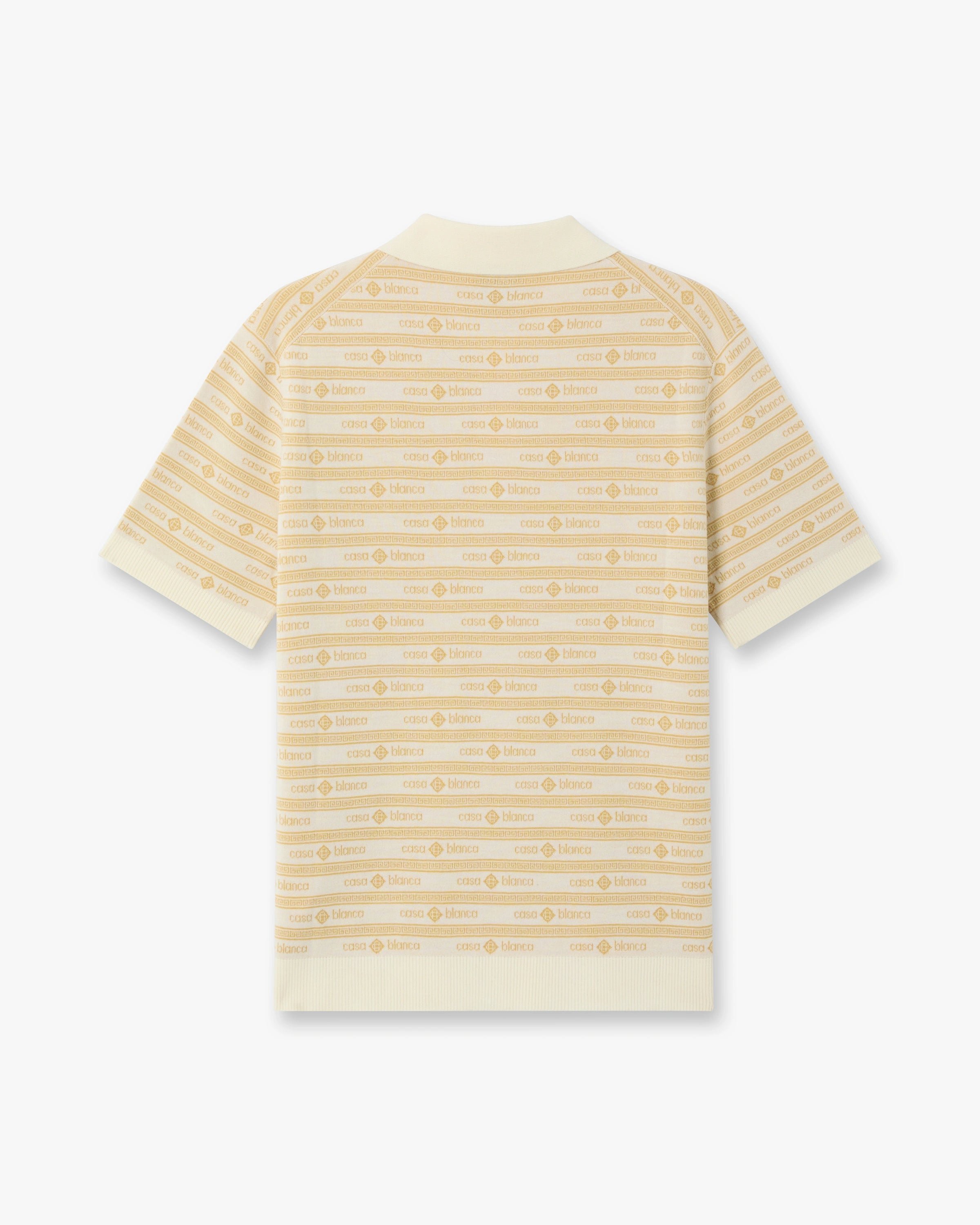 Casablanca Logo polo uomo beige lana merino