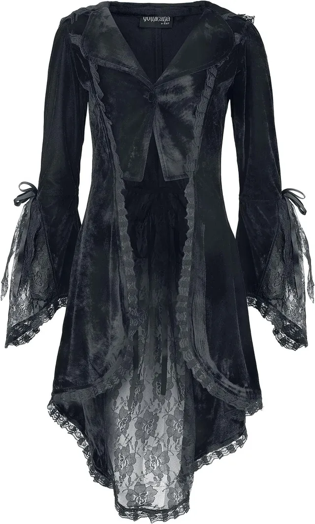 Gothicana by EMP Cardigan Nero Velluto Pizzo M gotico