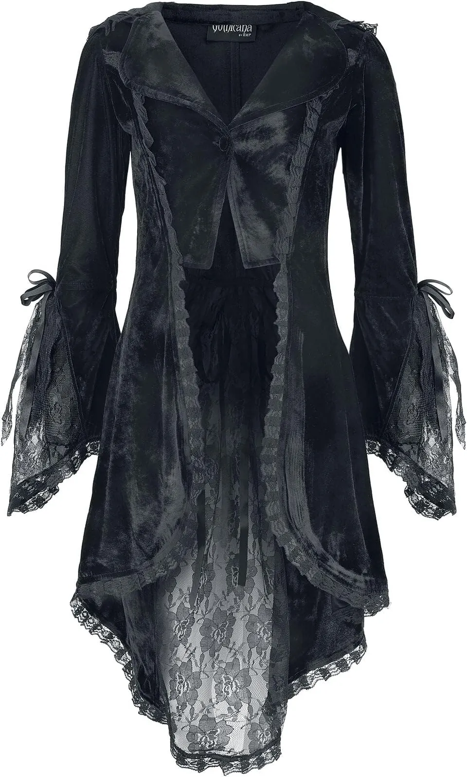 Gothicana by EMP Cardigan Nero Velluto Pizzo M gotico