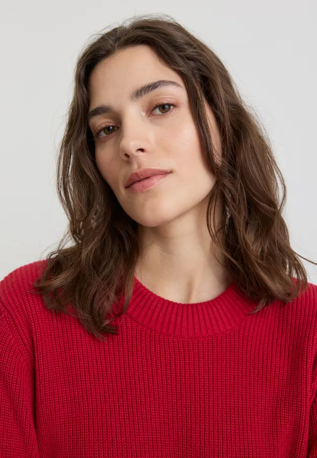 Recolution Longan maglione cotone bio rosso signal red