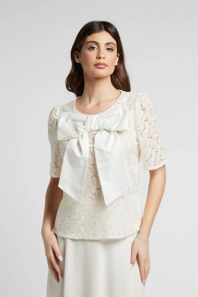 Sarah Chole casacca fiocco bicolore leggera