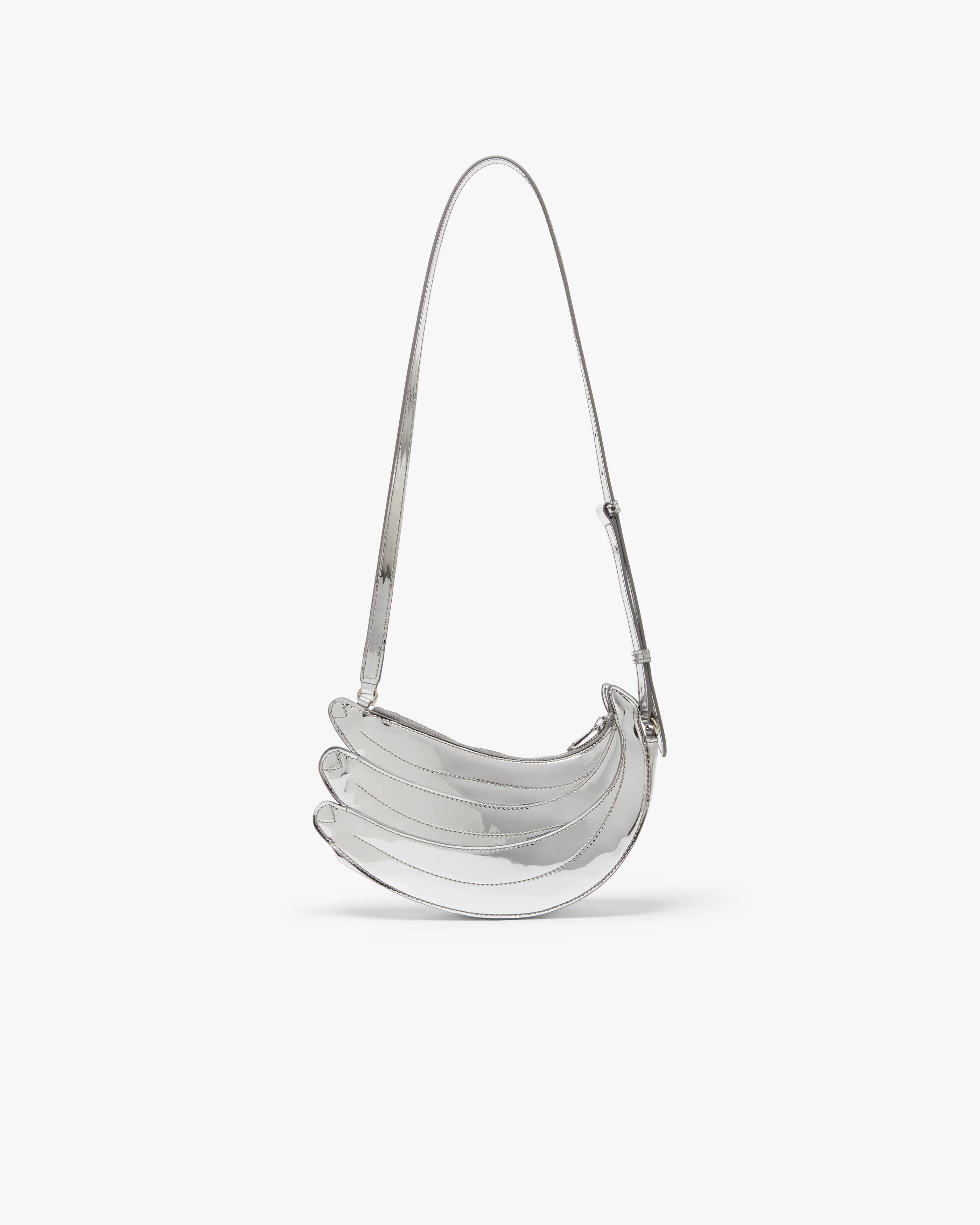 Casablanca Banana borsa pelle argento tracolla regolabile