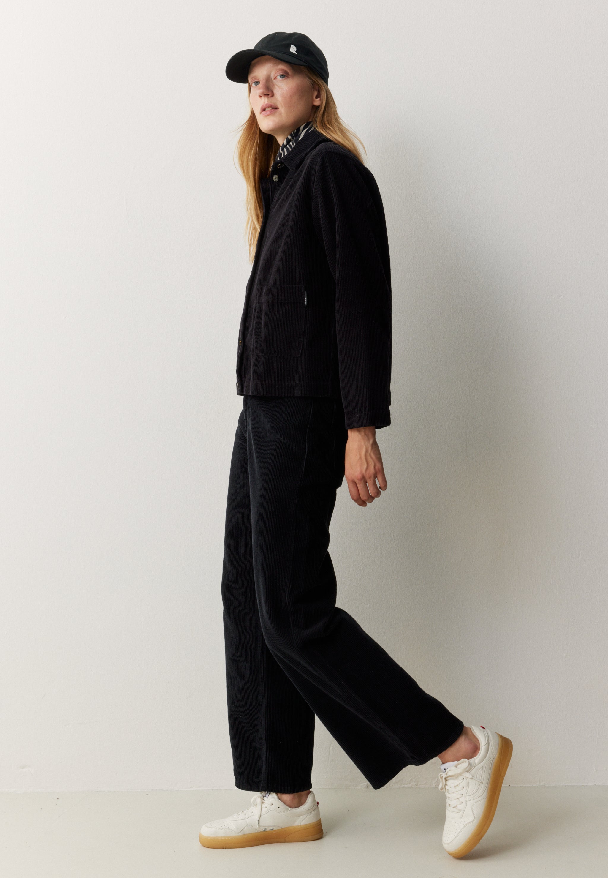 Recolution Rhodea overshirt nera black cotone effetto cord