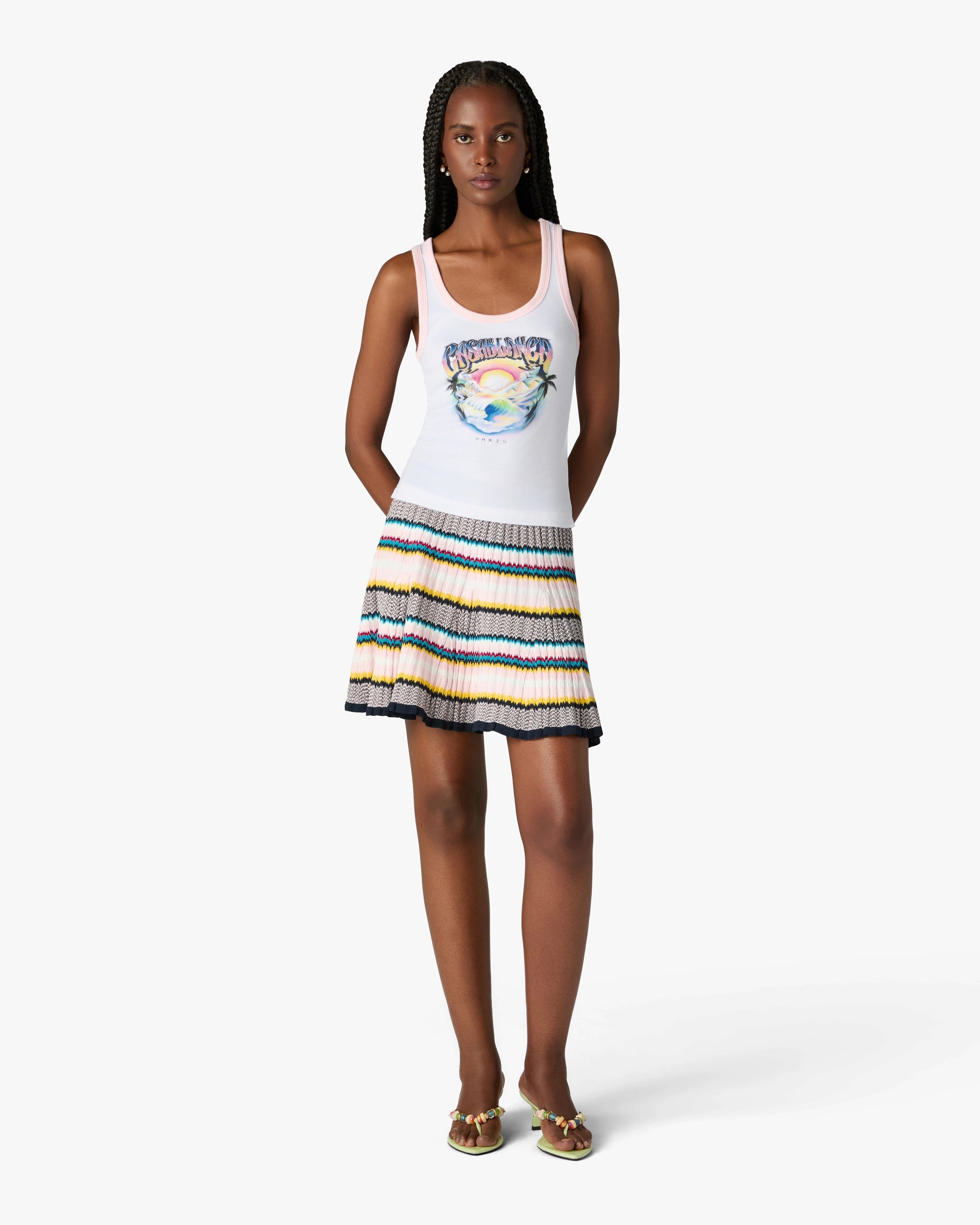 Casablanca Airspray canotta bianca modale oversize