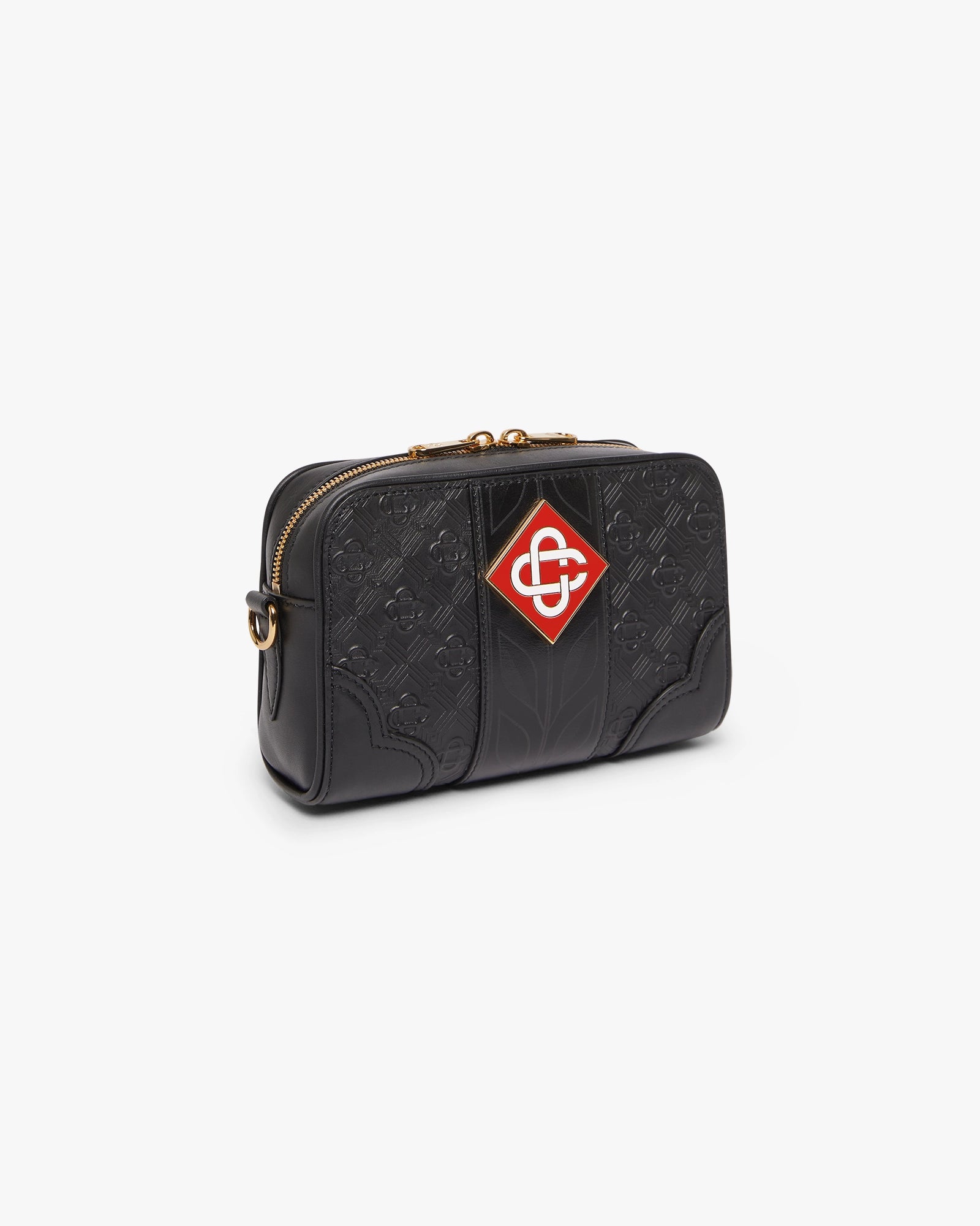 Casablanca Monogram borsello pelle nero tracolla O/S