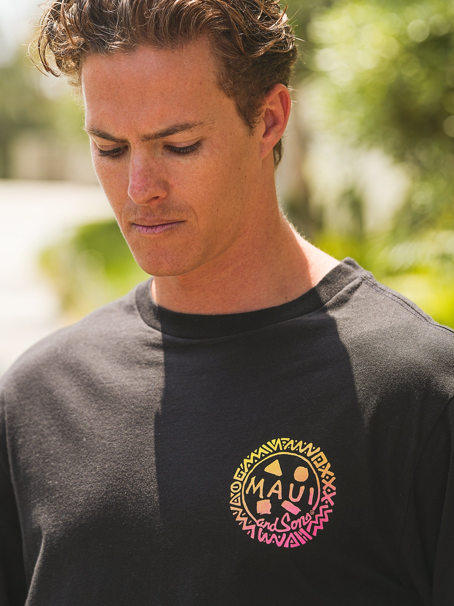 Maui and Sons Island Cookie Long Sleeve maglia nera cotone