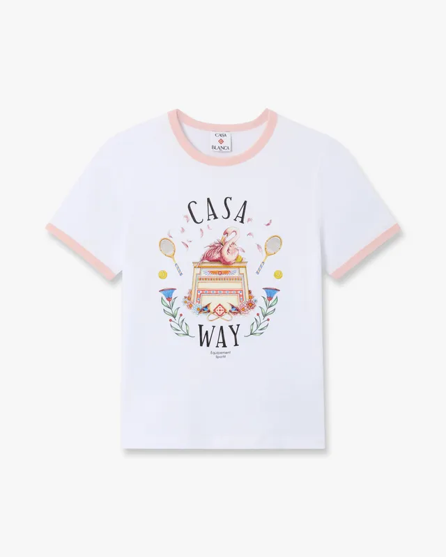 Casablanca Casa Way t-shirt bianca cotone pima ringer