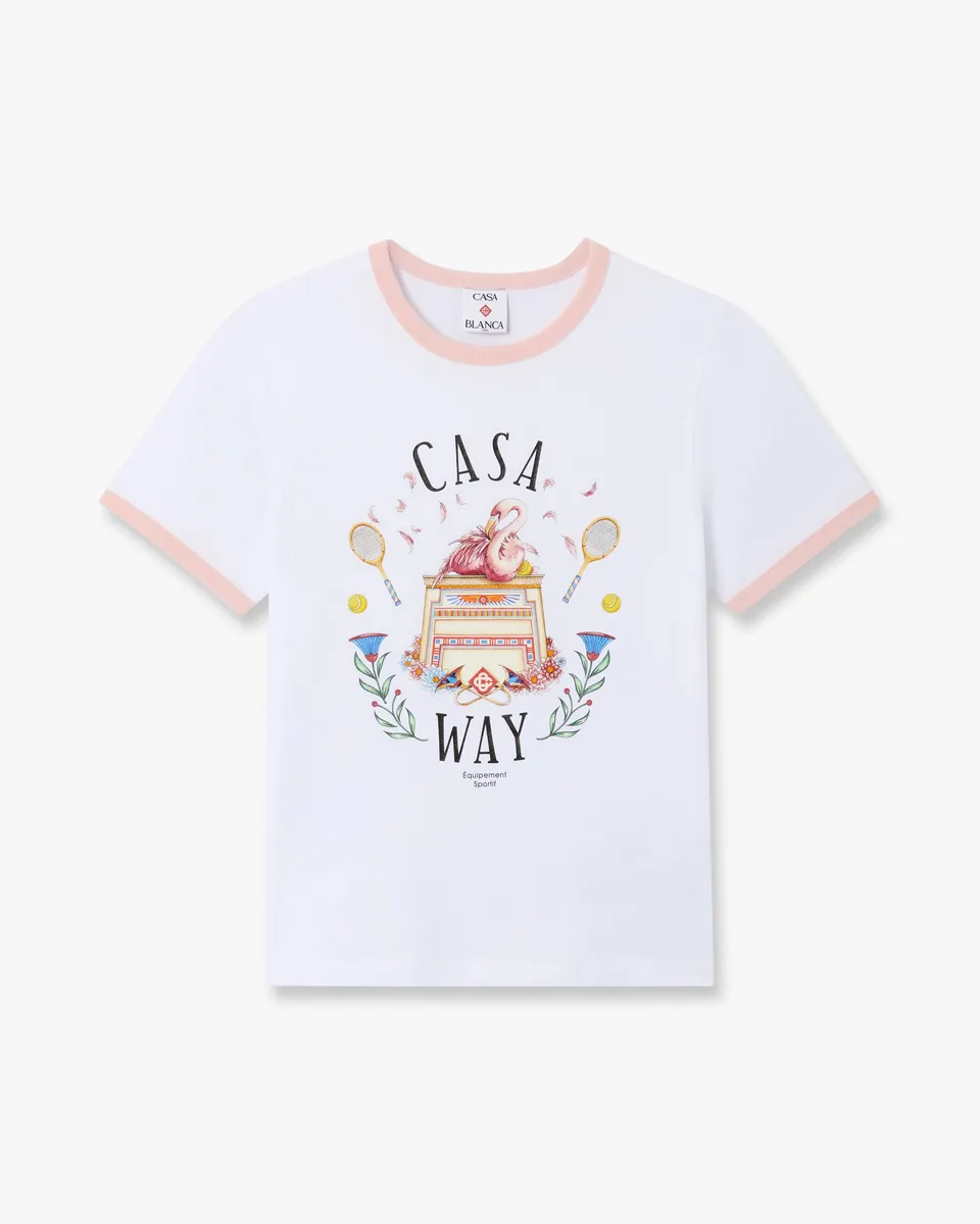 Casablanca Casa Way t-shirt bianca cotone pima ringer