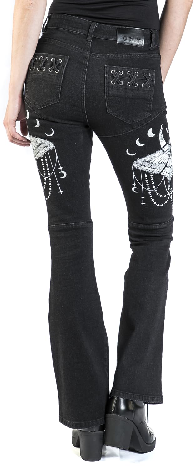 Gothicana by EMP Jeans Neri Allacciati 30W/32L Gotici