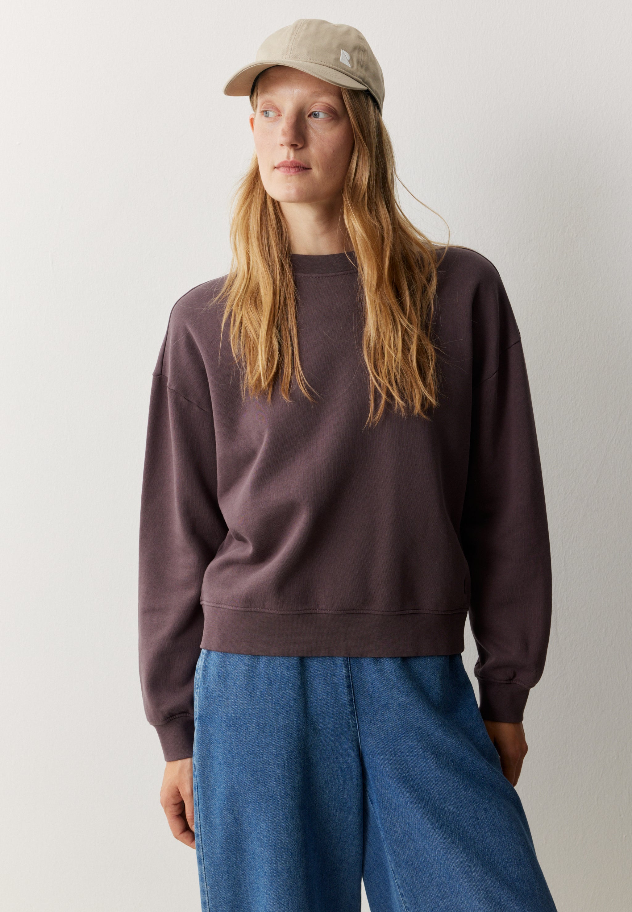 Recolution NERINE felpa dark grape cotone bio loose fit