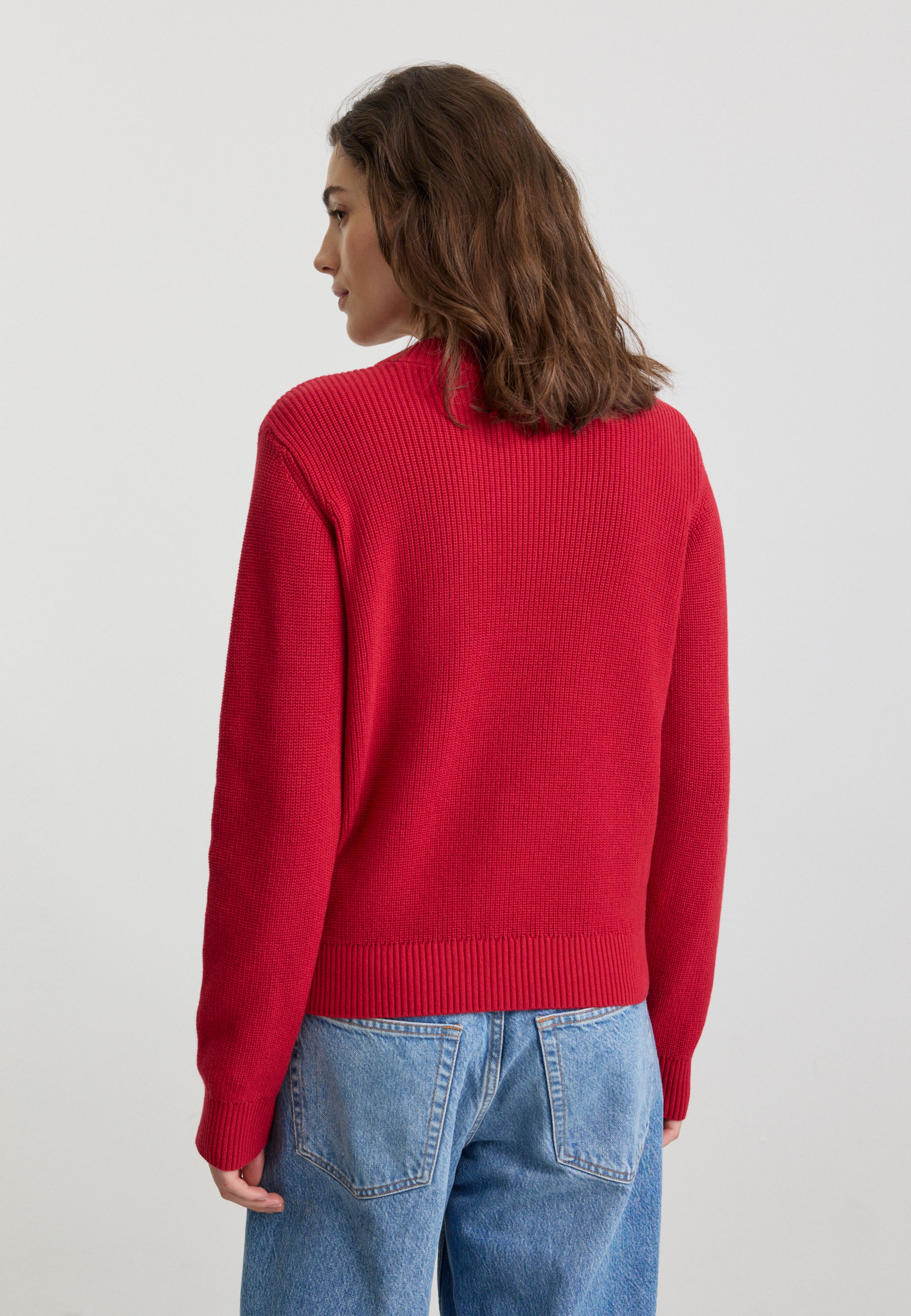 Recolution Longan maglione cotone bio rosso signal red