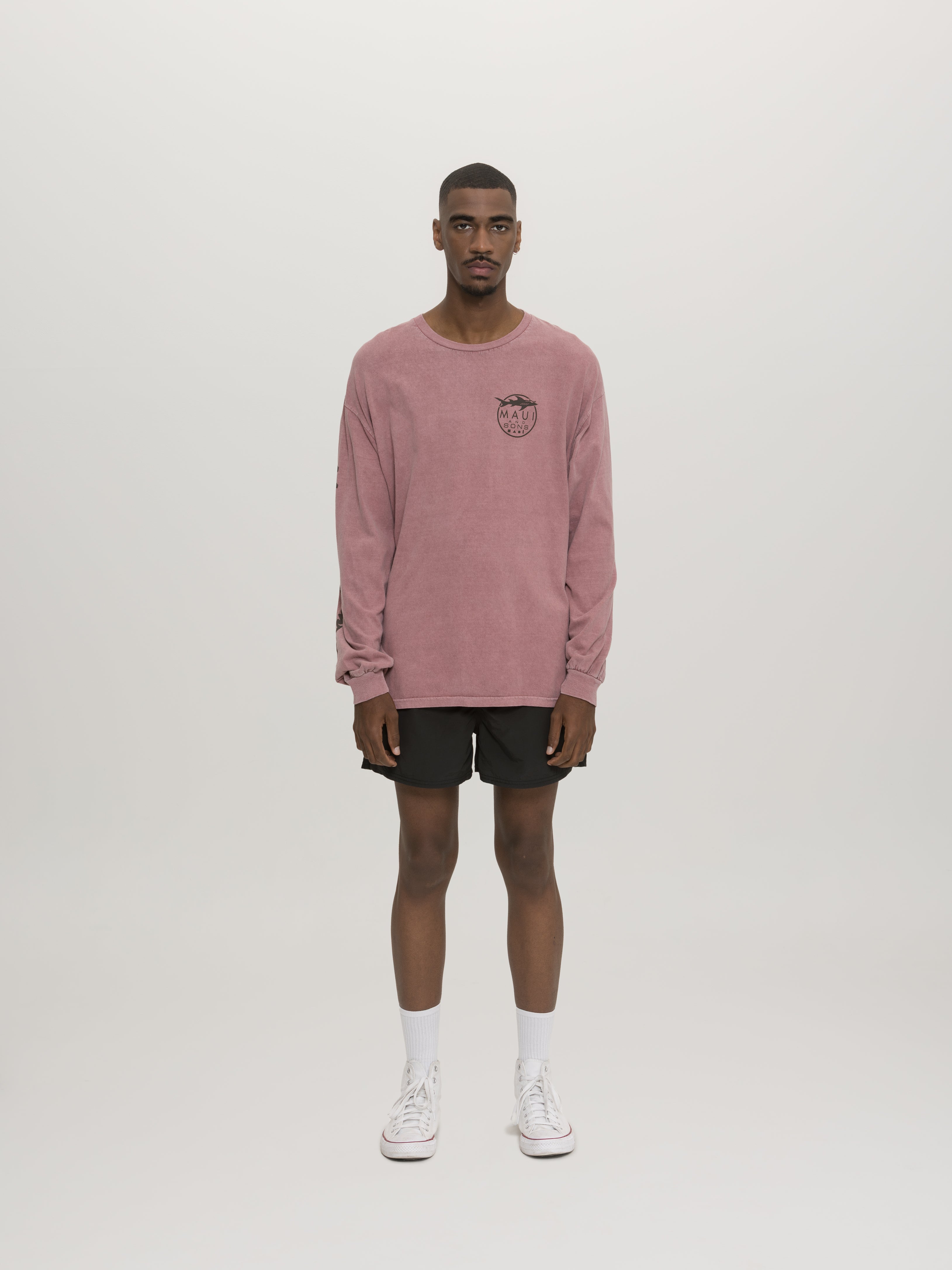 Maui and Sons Shark Logo maglia maniche lunghe cotone