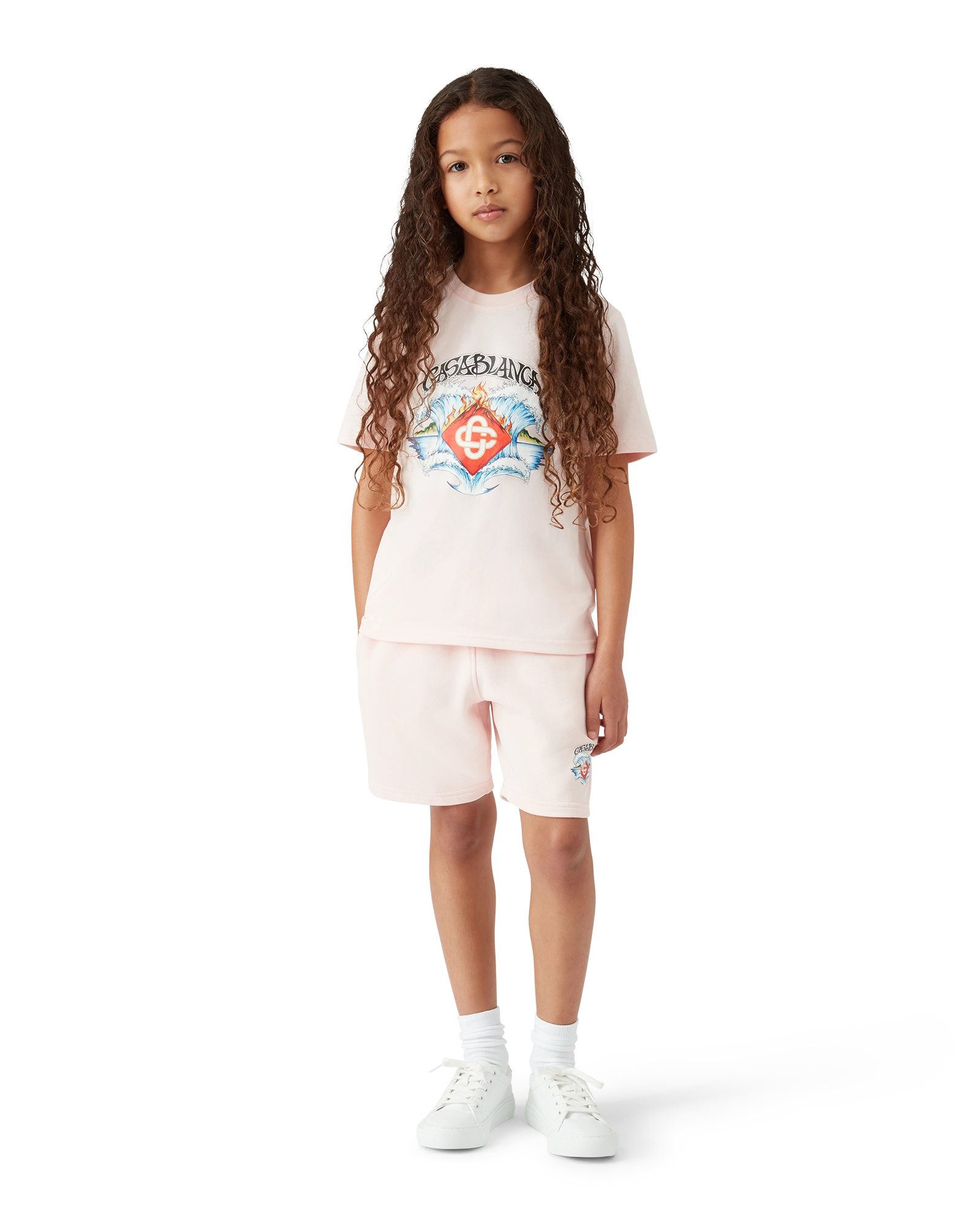 Casablanca Waves shorts bambino rosa cotone organico