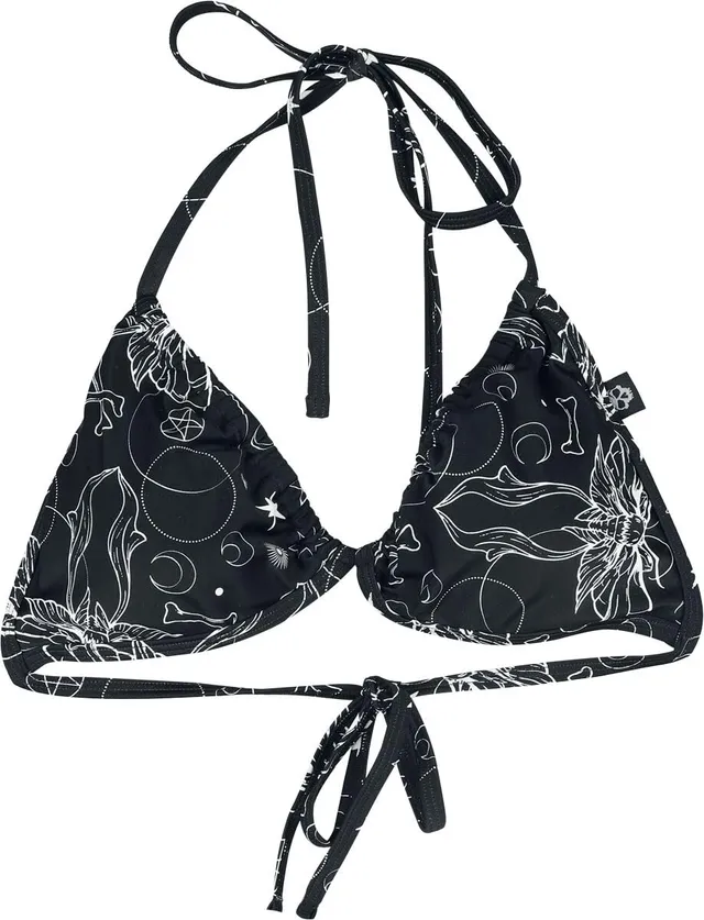 Gothicana by EMP top bikini triangolo nero imbottito