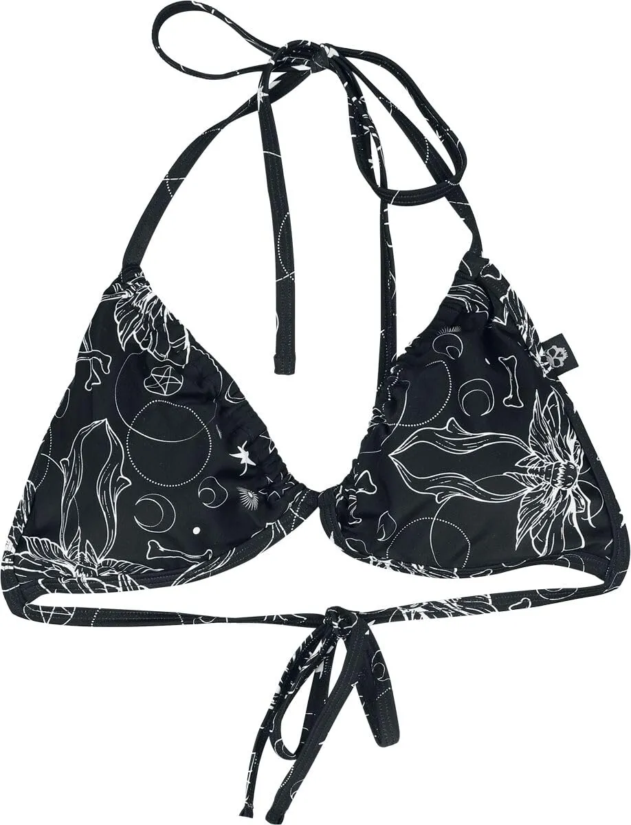 Gothicana by EMP top bikini triangolo nero imbottito