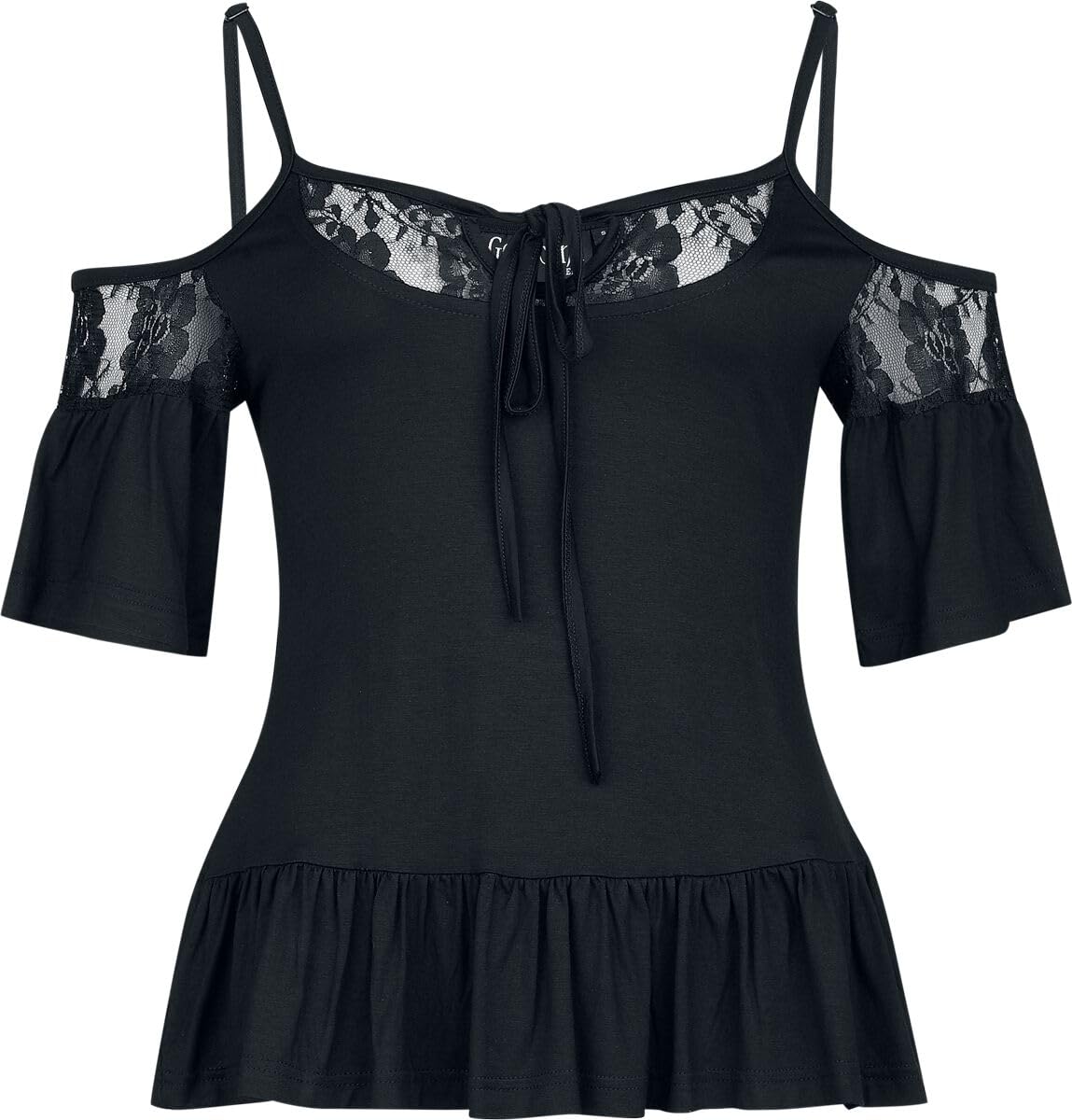Gothicana by EMP t-shirt donna nera spalle scoperte