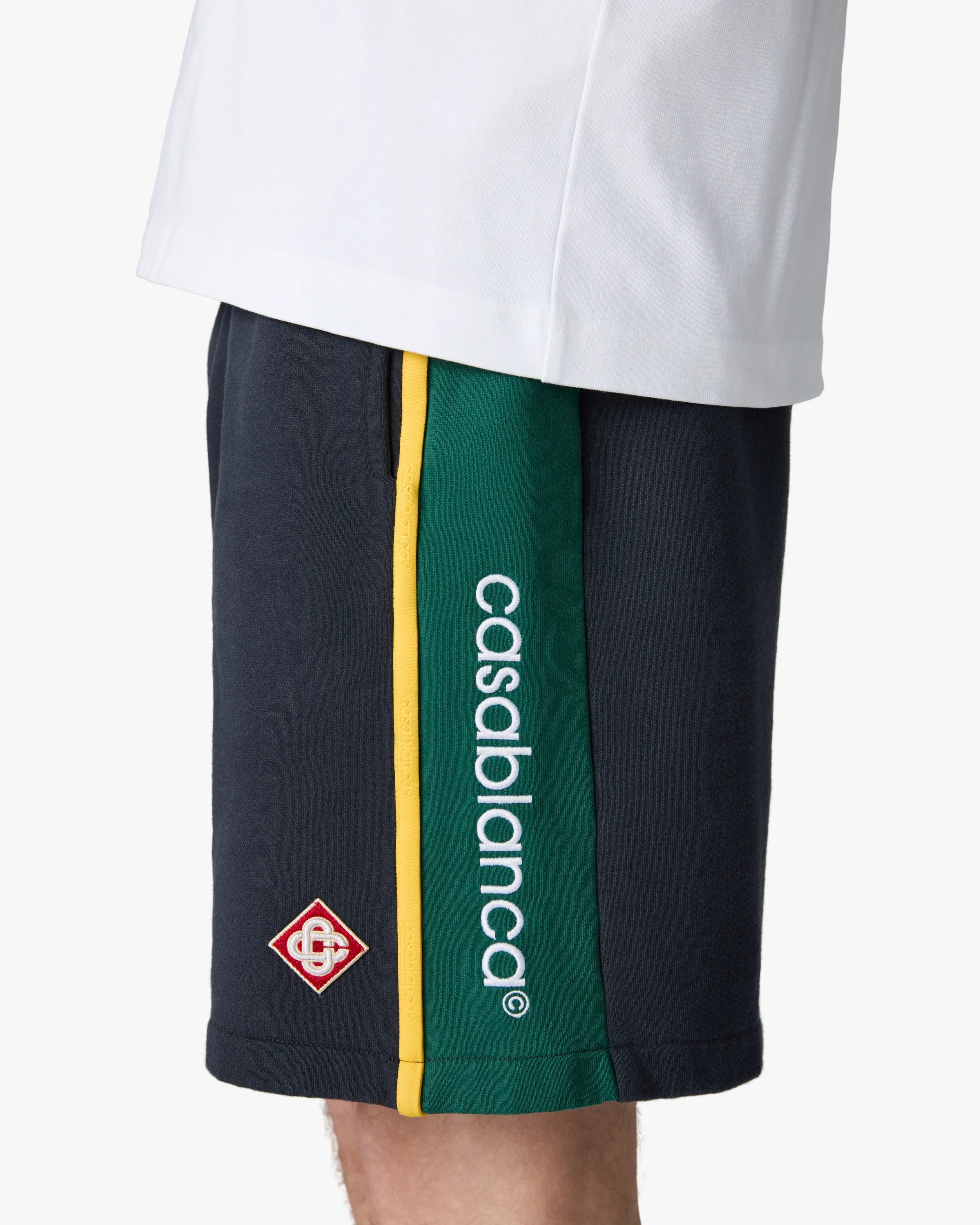 Casablanca Panelled pantaloncini blu cotone bio