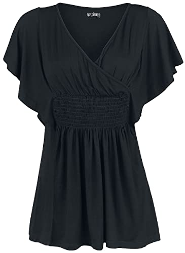 Gothicana by EMP T-Shirt Nera Pipistrello Top M Gotica
