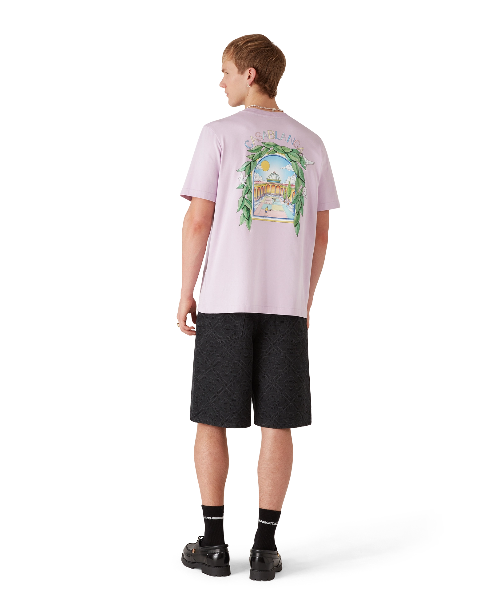 Casablanca L'Arche de Tennis T-shirt Lilla Cotone