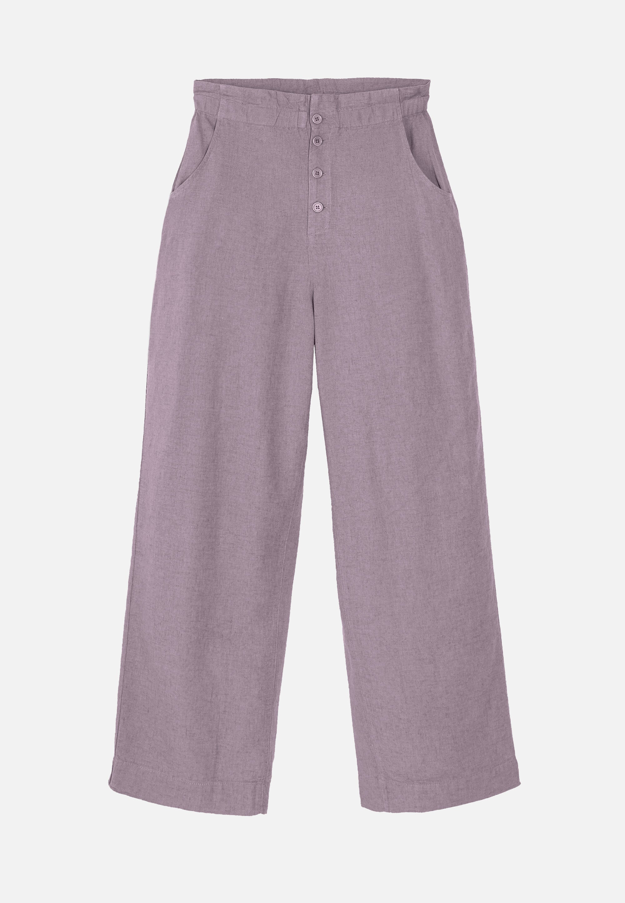 Recolution Liriope pantaloni donna lilla lino