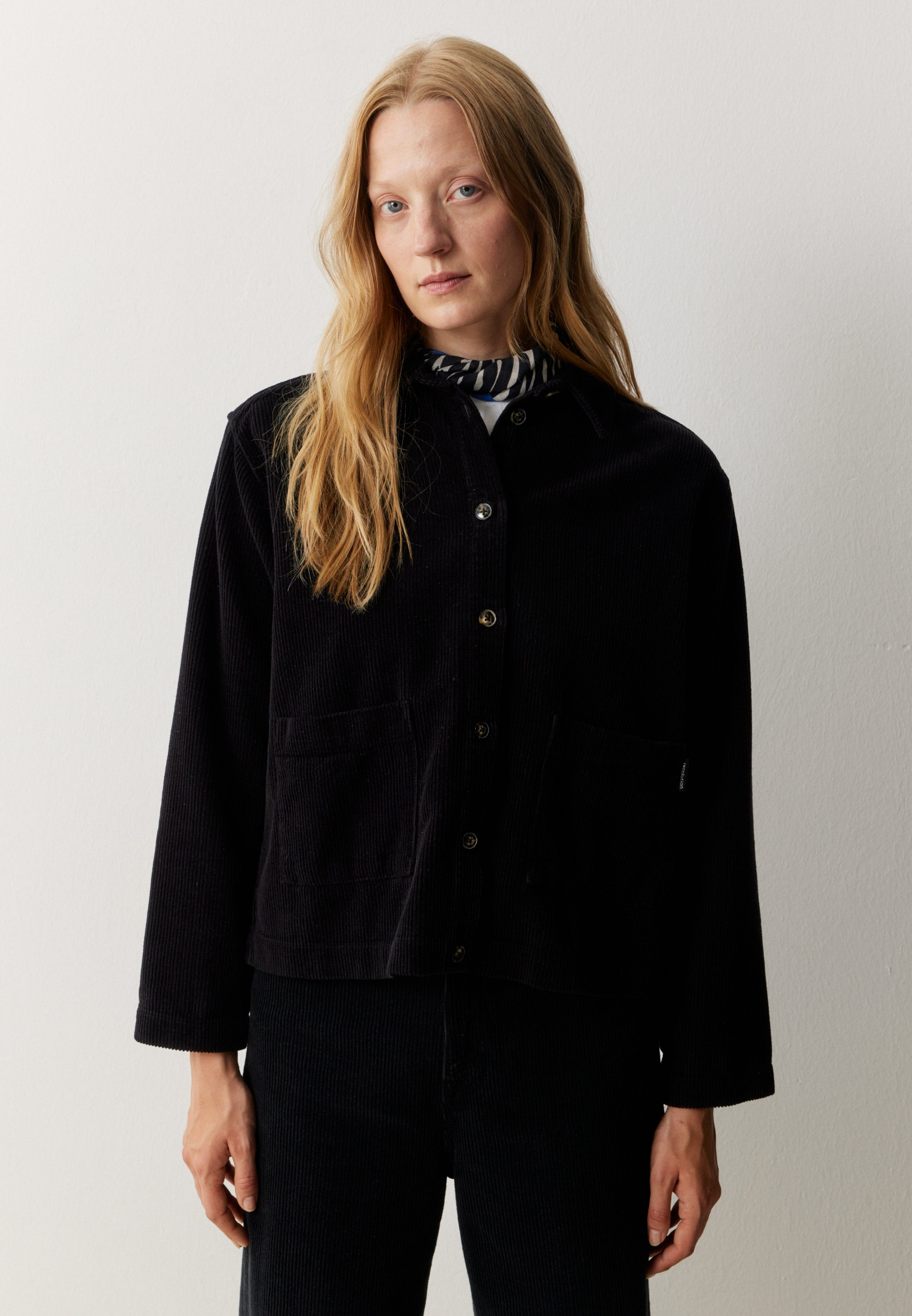 Recolution Rhodea overshirt nera black cotone effetto cord