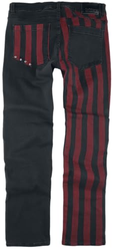 Gothicana by EMP Jeans Neri e Rossi uomo 34W/32L gothic