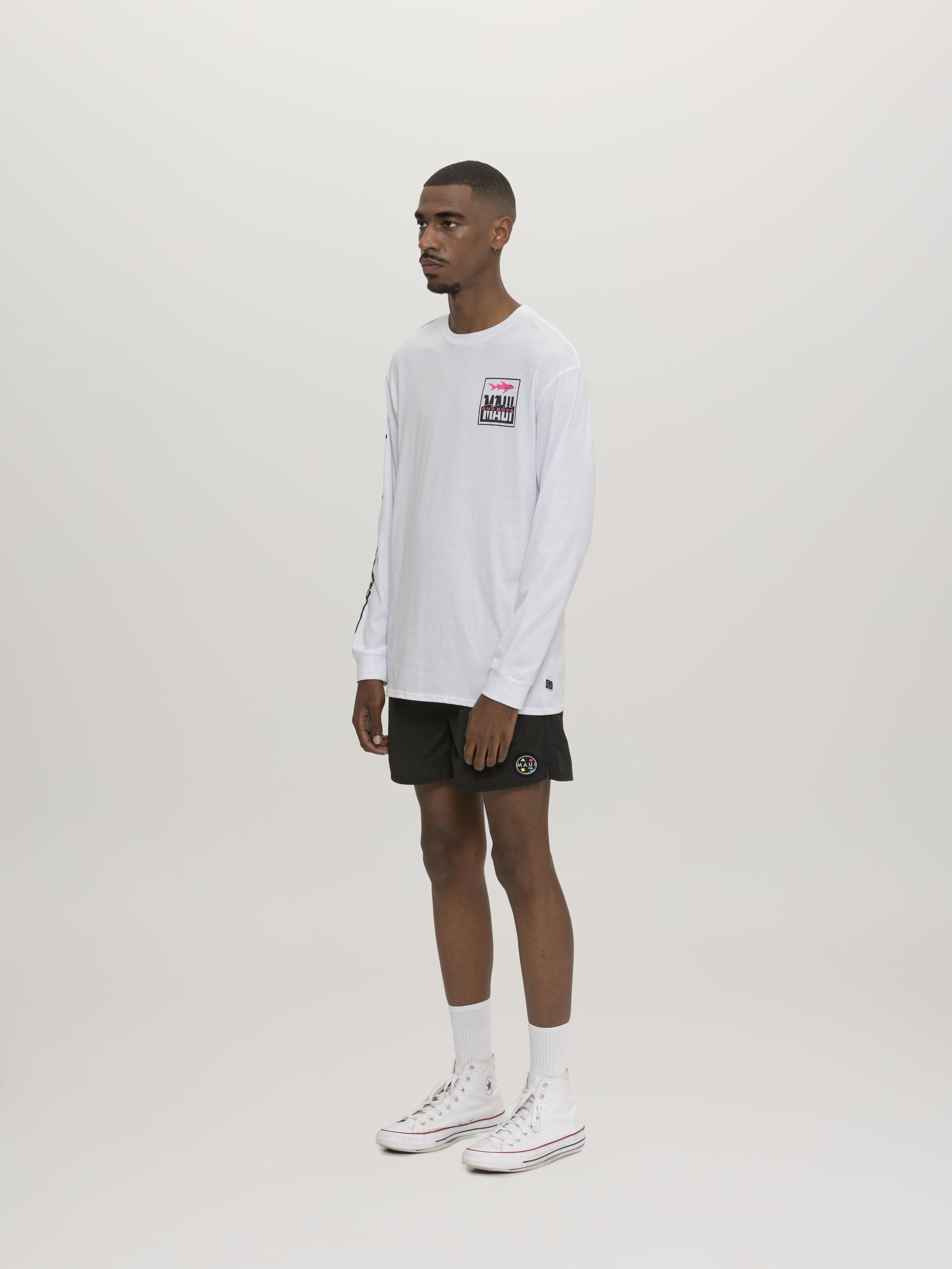 Maui and Sons Classic Fish Out Of Water maglia manica lunga bianca