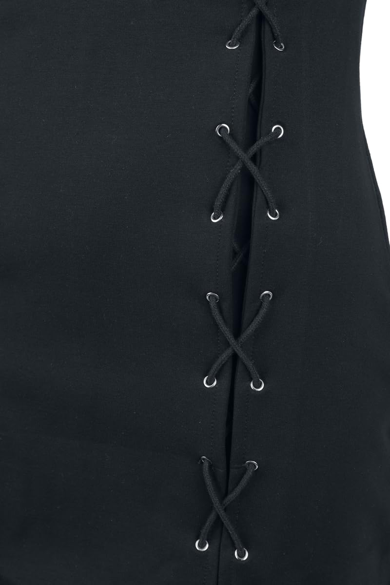 Gothicana by EMP abito corto nero M jersey lacci